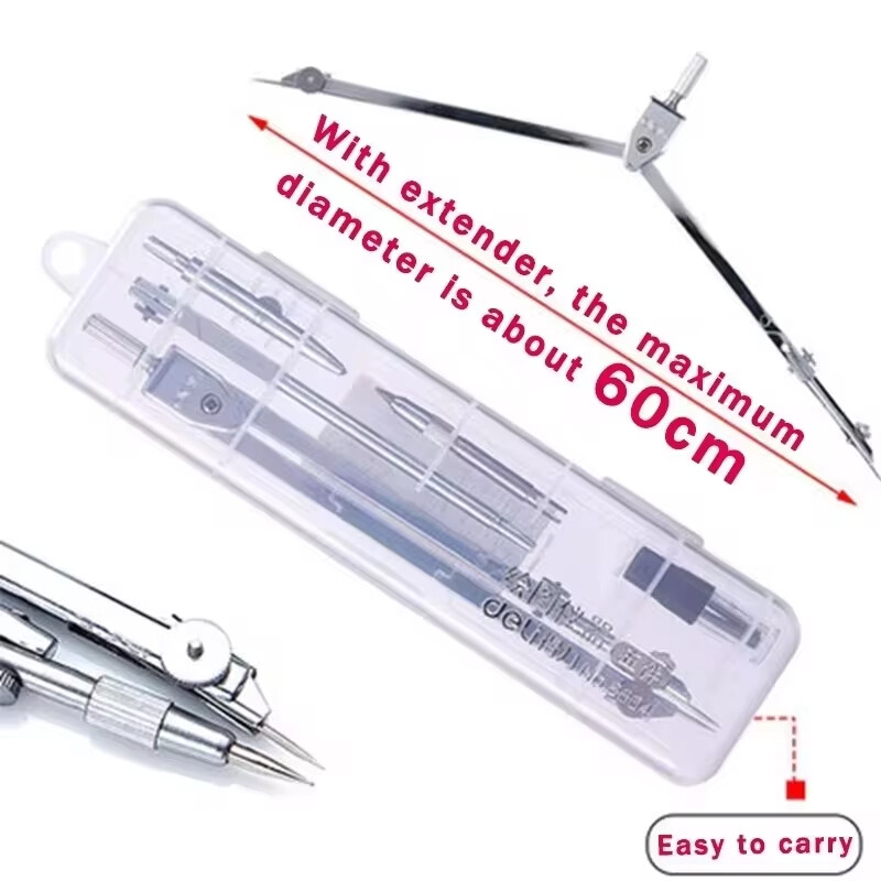 Nerūsējošā tērauda daudzfunkcionāls rasējums zīmēšanas kompass matemātikas ģeometrija 2/4/5/6 gab./komplektā Apļi rīks Izturīgi skolas piederumi