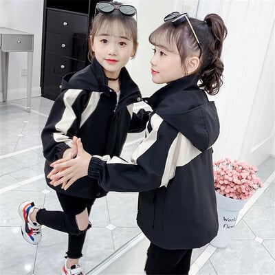 Jachete pentru copii de primăvară, toamnă, pentru fete, jachete de vânt cu glugă, jachete pentru copii, trenci pentru copii mici, haine pentru copii 8 10 12