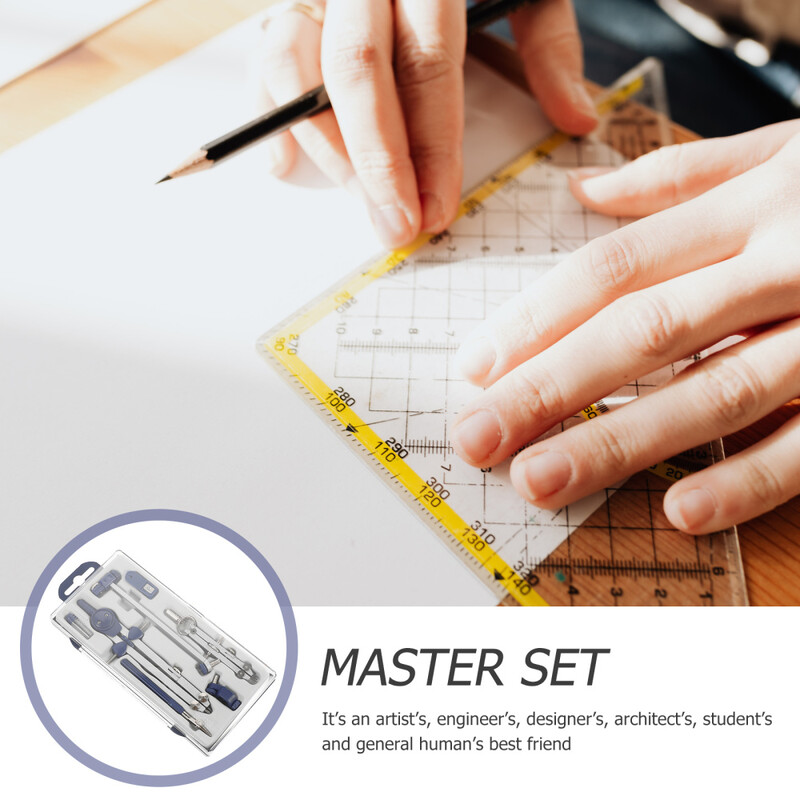 Instrumente de busolă de desen Instrument de desenare multi-practică matematică profesională set cutie de geometrie funcțională pentru predare consumabile de busolă