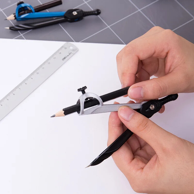 Professionaalsed matemaatika geomeetria pliiatsimustriga metallkompassid Kooliõpilased joonistavad joonistusringi tööriistatarbed kirjatarbed