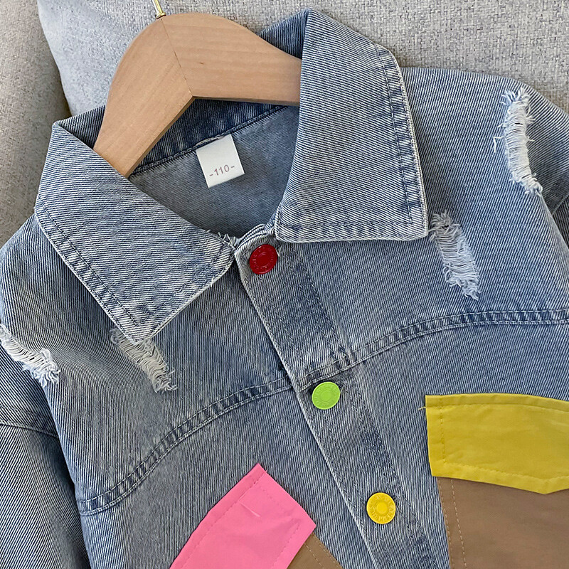 Beebitopsid Lapsed jakid tüdrukutele Trench-mantlid Kevad-sügis teksariided Lasteriided Teismeliste Kostüümid 4 6 8 10 12 aastat