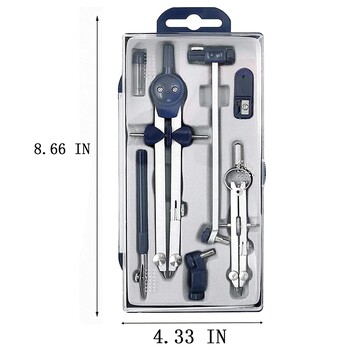 9Pc Drafting Compass For Geometry Set Tool Compass Drawing Tool For Geometry for Drafting, Math, Drawing, Engineer Tool