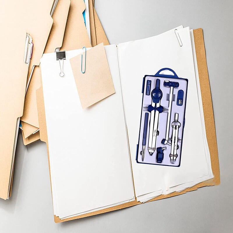 9 bucă busolă pentru set de geometrie Instrument busolă pentru desen pentru geometrie pentru desen, matematică, desen, instrument pentru inginer