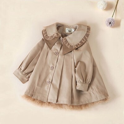 3–13-aastastele lastele mõeldud mantel Tüdrukutele Khakivärvi Kleit Joped Väikelapse Beebi Sügisrõivad Riietus Tüdrukutele Tuulejokk 7 8 9 10 11 12 13