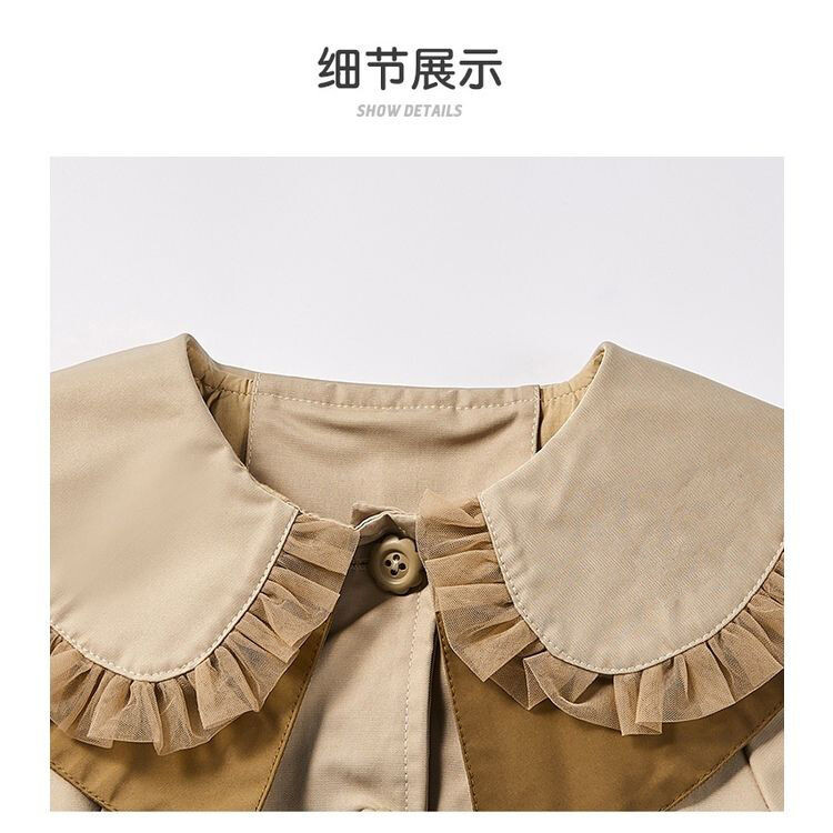 3–13-aastastele lastele mõeldud mantel Tüdrukutele Khakivärvi Kleit Joped Väikelapse Beebi Sügisrõivad Riietus Tüdrukutele Tuulejokk 7 8 9 10 11 12 13