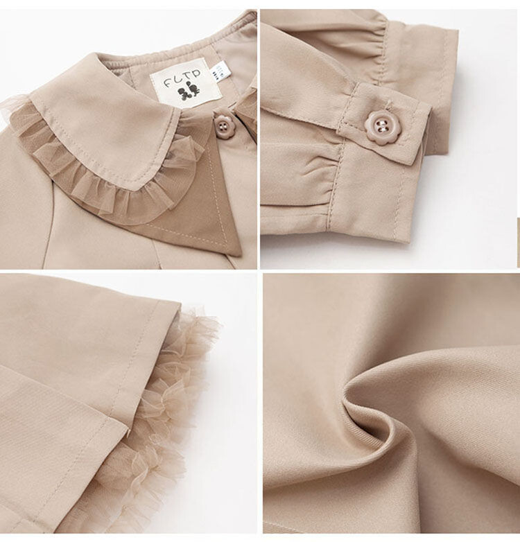 3–13-aastastele lastele mõeldud mantel Tüdrukutele Khakivärvi Kleit Joped Väikelapse Beebi Sügisrõivad Riietus Tüdrukutele Tuulejokk 7 8 9 10 11 12 13