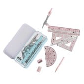 8 în 1 Compas Riglă Kit Geometrie Instrumente de desen Costum de pictură Matematică Student Papetarie Creion/Rglă/Geramă/Ascuțitoare