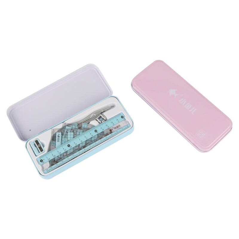 8 în 1 Compas Riglă Kit Geometrie Instrumente de desen Costum de pictură Matematică Student Papetarie Creion/Rglă/Geramă/Ascuțitoare