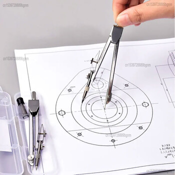 Метални компаси Кутия за инструменти Комплект инструменти за изкуство Дизайн Чертеж Инженеринг Офис Ученик Математика Геометрия Консумативи за чертане
