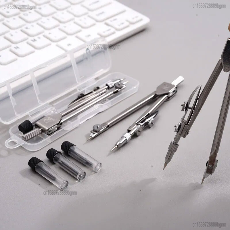 Metallist kompassid instrumentide tööriistakastide komplekt kunstikujunduse joonistamiseks, inseneribüroo kooli õpilaste matemaatika geomeetria joonistustarvikud