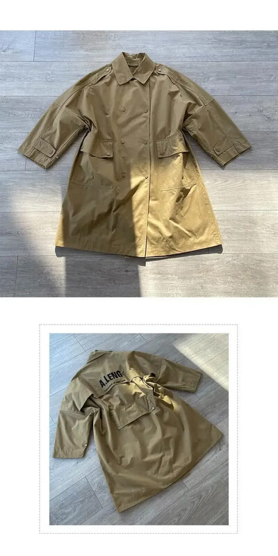 Copii Fată 8 10 ani Trenci cu două piepte Primăvară Toamnă Palton lung negru Moda Lejer Adolescent Jucător lung de vânt