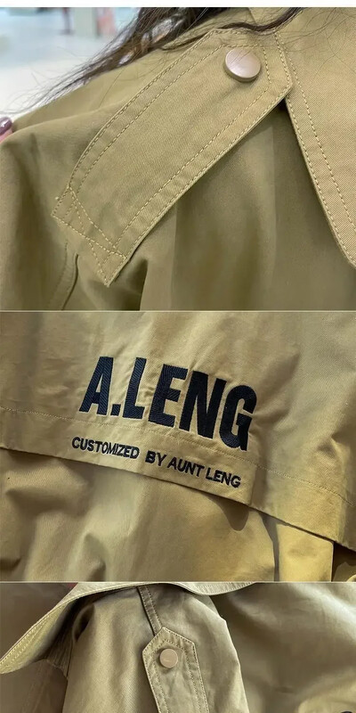 Copii Fată 8 10 ani Trenci cu două piepte Primăvară Toamnă Palton lung negru Moda Lejer Adolescent Jucător lung de vânt