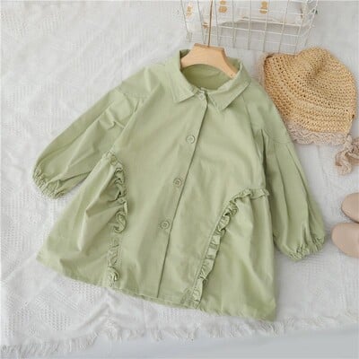 3-12 години Бебешко палто за момичета Сладки якета с панделка Детско есенно връхно облекло Тренчкот за момичета 4 5 6 7 8 9 10 11