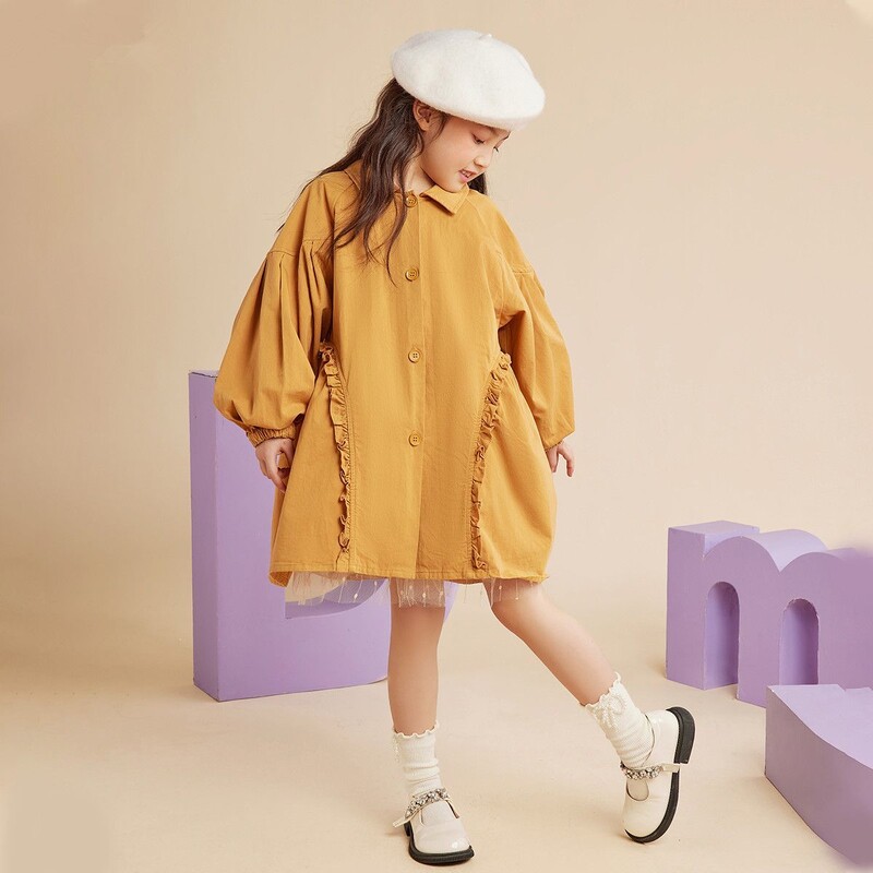 3-12 години Бебешко палто за момичета Сладки якета с панделка Детско есенно връхно облекло Тренчкот за момичета 4 5 6 7 8 9 10 11