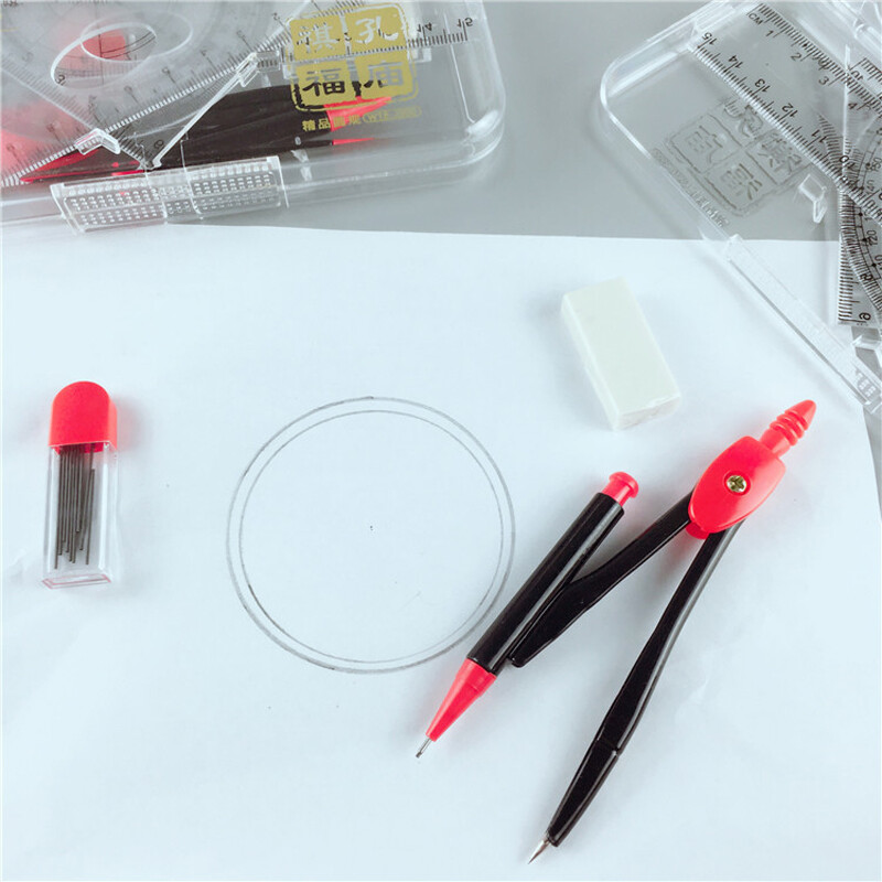 7 τμχ/σετ Απλή Στερεά Γεωμετρία Μοιρογνωμόνιο Σχέδιο Σχολική Γόμα Πυξίδες Σετ Μαθηματικός Χάρακας Γόμας για Μαθητές Σχολική Γραφική ύλη