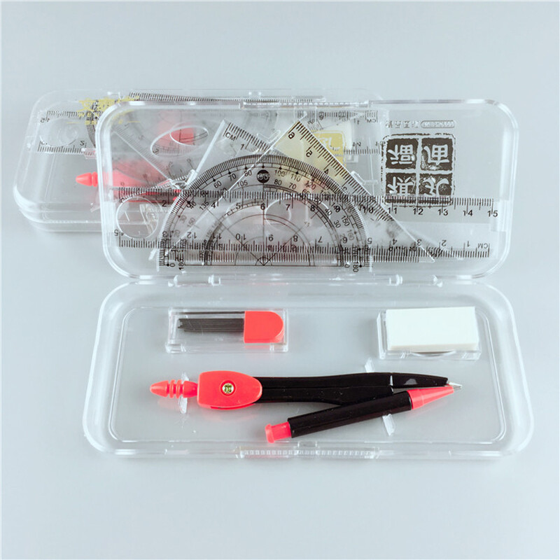 7 τμχ/σετ Απλή Στερεά Γεωμετρία Μοιρογνωμόνιο Σχέδιο Σχολική Γόμα Πυξίδες Σετ Μαθηματικός Χάρακας Γόμας για Μαθητές Σχολική Γραφική ύλη