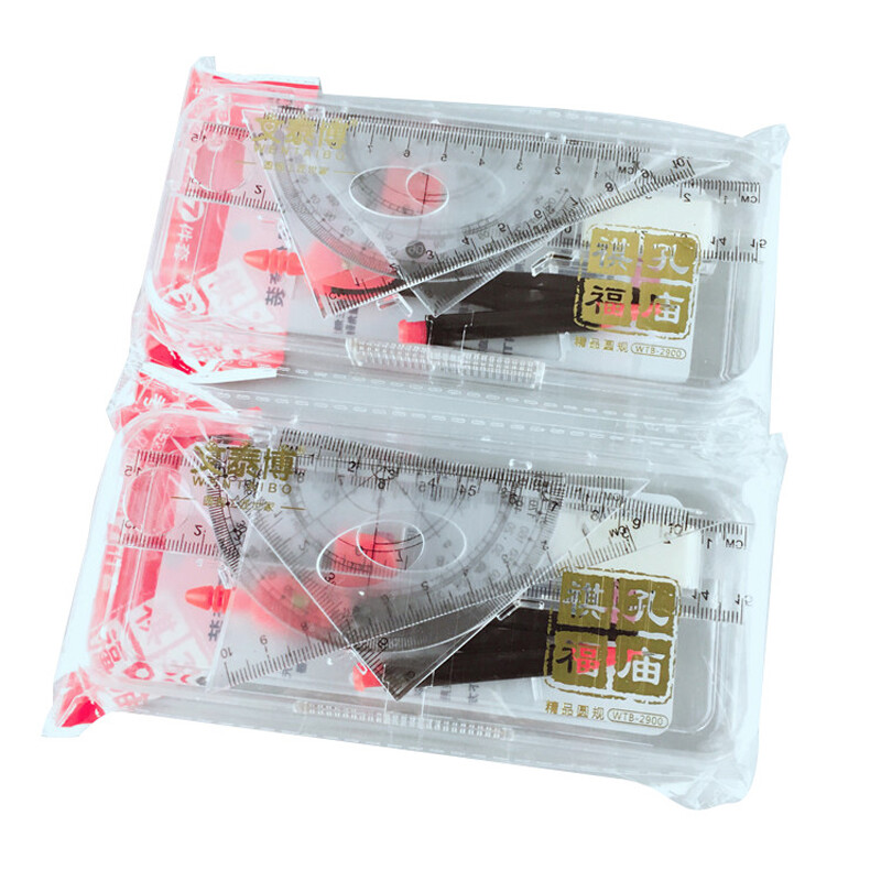 7 τμχ/σετ Απλή Στερεά Γεωμετρία Μοιρογνωμόνιο Σχέδιο Σχολική Γόμα Πυξίδες Σετ Μαθηματικός Χάρακας Γόμας για Μαθητές Σχολική Γραφική ύλη