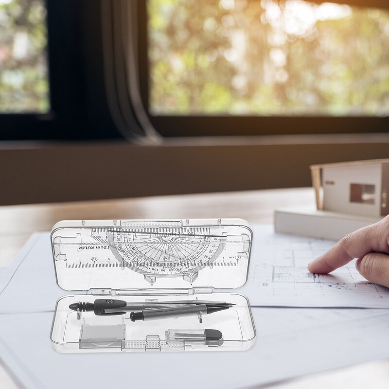 1 komplekt kompassi geomeetria jaoks, 7 geomeetria täppistööriista kraadiklaasi geomeetria joonistamiseks kompassi joonistamise tööriistad kooli jaoks,