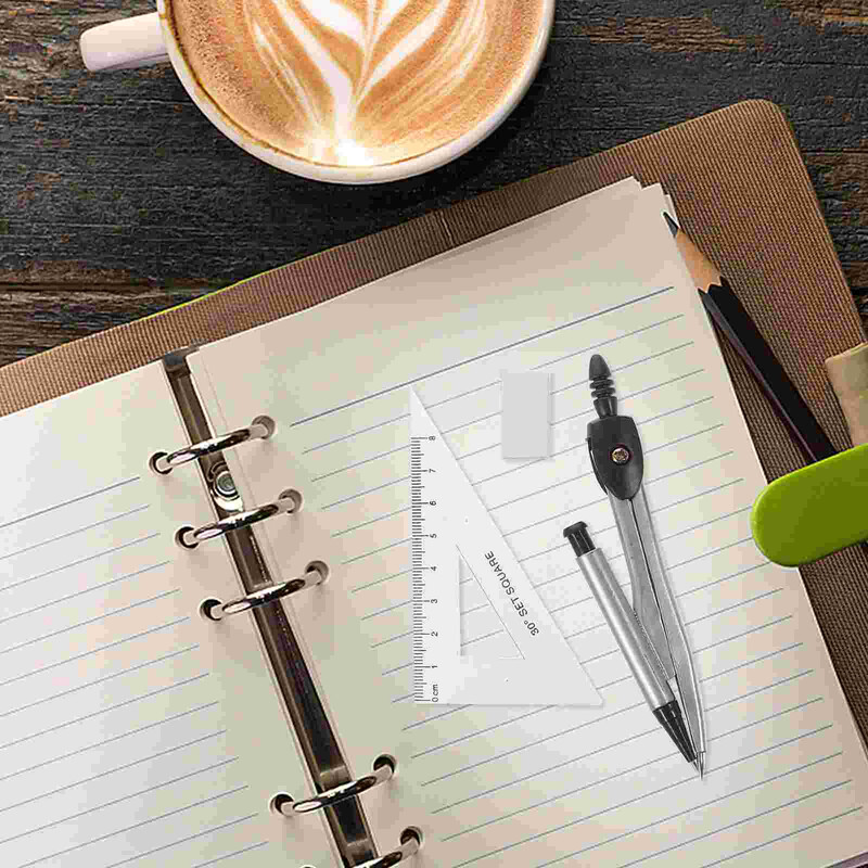 1 komplekt kompassi geomeetria jaoks, 7 geomeetria täppistööriista kraadiklaasi geomeetria joonistamiseks kompassi joonistamise tööriistad kooli jaoks,