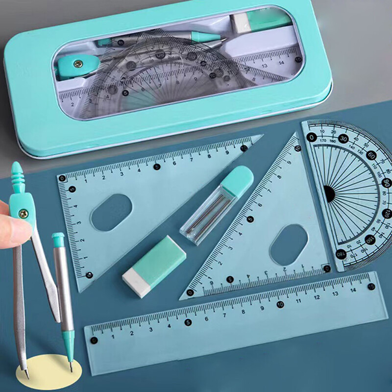 Set de geometrie pentru costum de busolă cu rigle/busole Set de instrumente de matematică precise pentru elevi, multifuncțional profesional, pentru studenți