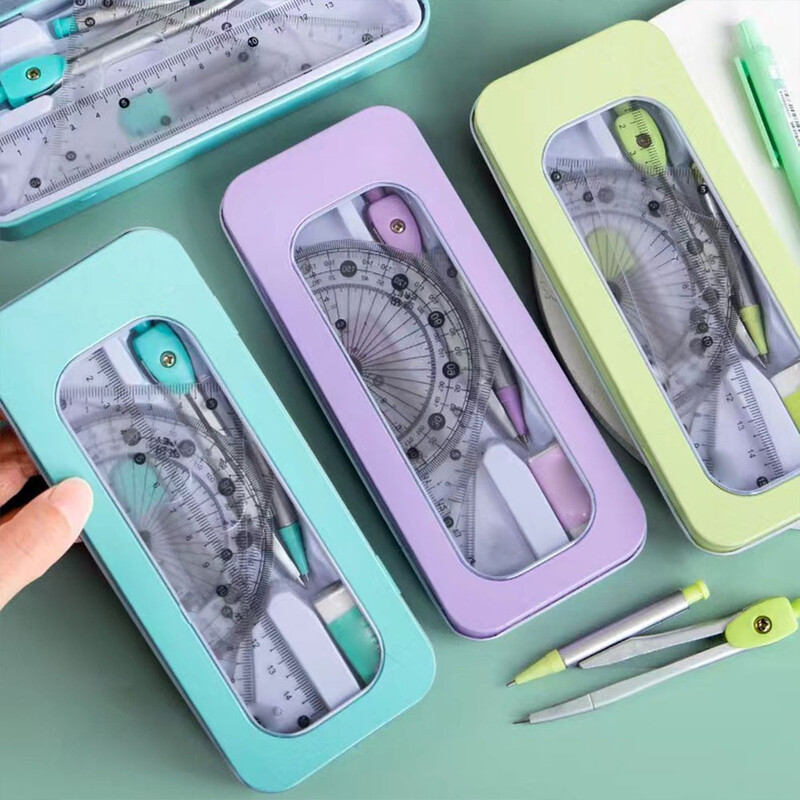 Set de geometrie pentru costum de busolă cu rigle/busole Set de instrumente de matematică precise pentru elevi, multifuncțional profesional, pentru studenți