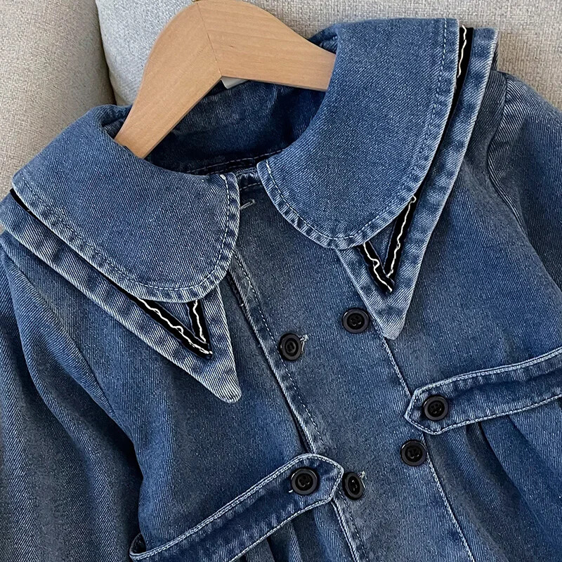 Mokykliniai vaikams Džinsinės striukės mergaitėms Trenčiniai paltai Pavasario rudens apranga Vaikiški drabužiai paaugliams Kostiumai 4 6 8 10 12 m.