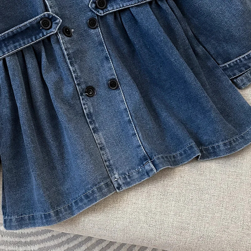 Mokykliniai vaikams Džinsinės striukės mergaitėms Trenčiniai paltai Pavasario rudens apranga Vaikiški drabužiai paaugliams Kostiumai 4 6 8 10 12 m.