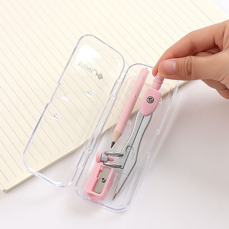 Kolm ühes metallist tsingisulamist kompassikomplekt, 2B pliiats, joonistusmõõtur, eemaldatav pliiats, teritajaga, õpilaste tooted 2218