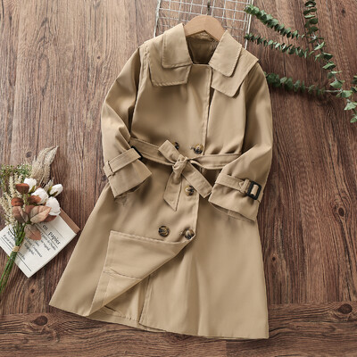 Laste pikad jakid tüdrukutele Mantlid kevadsügis beebid lasteriided teismelistele tuuletõkkekostüümid trenšmantel 4 6 8 10 12 aastat