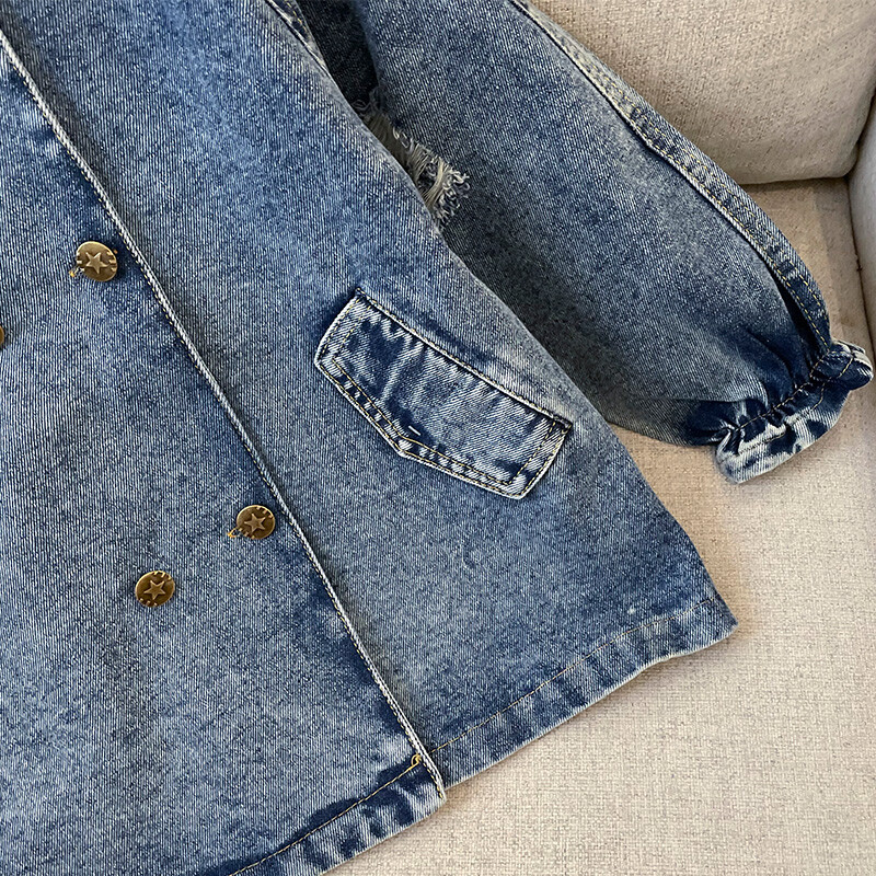 Beebi jakid tüdrukutele Trench-mantlid Kevad-sügis teksariided Lasteriided teismelistele Kostüümid 4 6 7 8 10 12 aastat