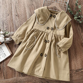 Laste Trench-mantlid tüdrukutele Joped Kool Preppy Kevad-Sügisrõivad Lasteriided Teismelistele Kostüümid 6 8 10 12 aastat