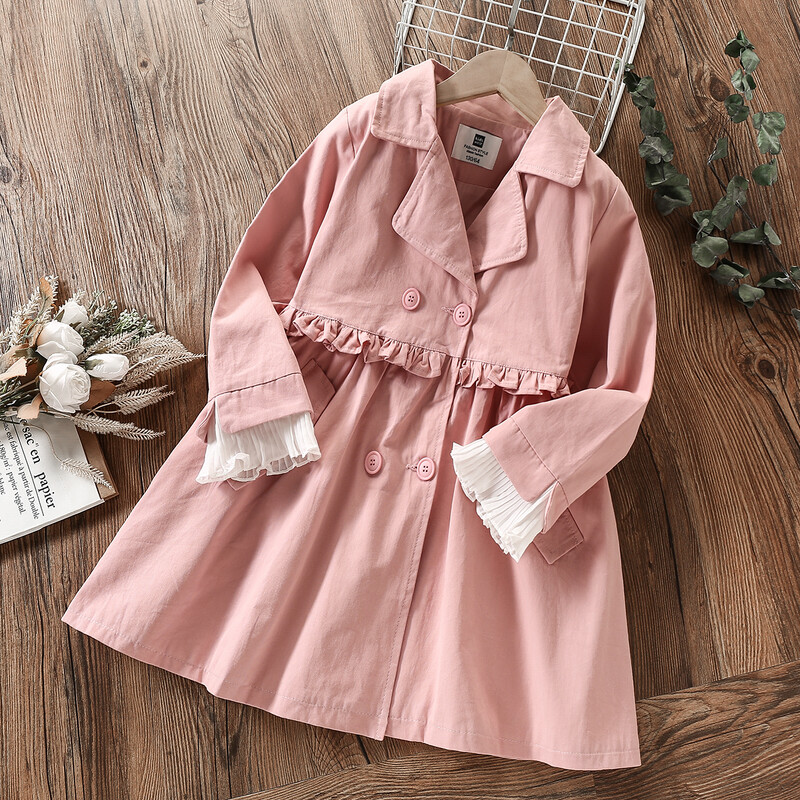 Bebeluş Copii Jachetă pentru Fete Paltoane Volane Primăvară Toamnă Haine Copii Adolescenţi Costume de protecţie împotriva vântului Trenci 8 10 11 12 ani
