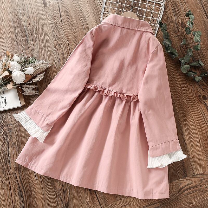 Bebeluş Copii Jachetă pentru Fete Paltoane Volane Primăvară Toamnă Haine Copii Adolescenţi Costume de protecţie împotriva vântului Trenci 8 10 11 12 ani