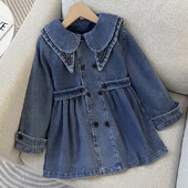 Παιδικά τζιν μπουφάν για κορίτσια καμπαρντίνα Άνοιξη Φθινόπωρο νήπια Ρούχα Σχολικά Παιδικά ρούχα Βρεφικά ρούχα 4 6 8 10 12 ετών