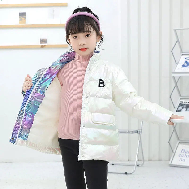 Tüdrukutele valge pardi sulejope Sügismood Spordiriided Laste Talvised Lasteriided Soojad sulemantlid 6 8 10 kuni 12 aastat