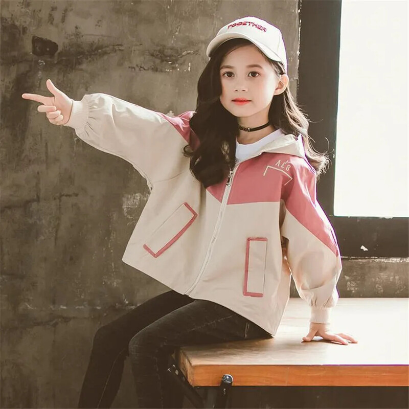 Laste mantlid Tüdrukutele Kevad Sügis Trench Laste Ülerõivad Sügis Tuulejoped 8 10 12 13 aastat Teismeliste joped