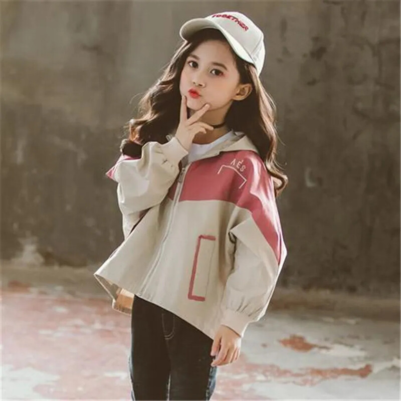 Laste mantlid Tüdrukutele Kevad Sügis Trench Laste Ülerõivad Sügis Tuulejoped 8 10 12 13 aastat Teismeliste joped