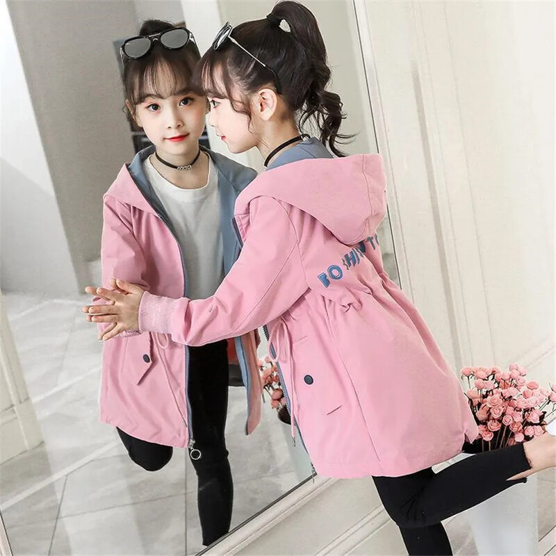Dječji kaputi za djevojčice Proljeće Jesen Trench Dječja gornja odjeća Jesenska vjetrovka 4 6 8 10 12 13 godina Tinejdžerske jakne
