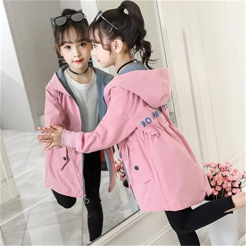 Dječji kaputi za djevojčice Proljeće Jesen Trench Dječja gornja odjeća Jesenska vjetrovka 4 6 8 10 12 13 godina Tinejdžerske jakne