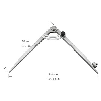 Πυξίδα 8 ιντσών 200mm Precision Wing Divider Scribe Tool με θήκη για μολύβι για γεωμετρία, ξύλο, μέταλλο και δέρμα