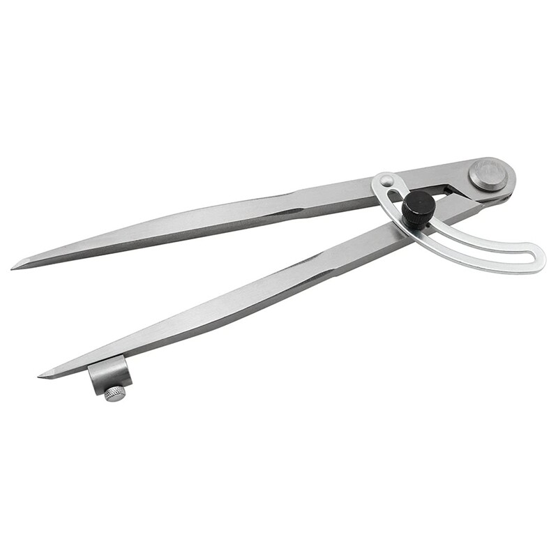 8 collu kompass, 200 mm precīzs spārnu dalītājs, rakstīšanas rīks ar zīmuļa turētāju ģeometrijai, kokam, metālam un ādai