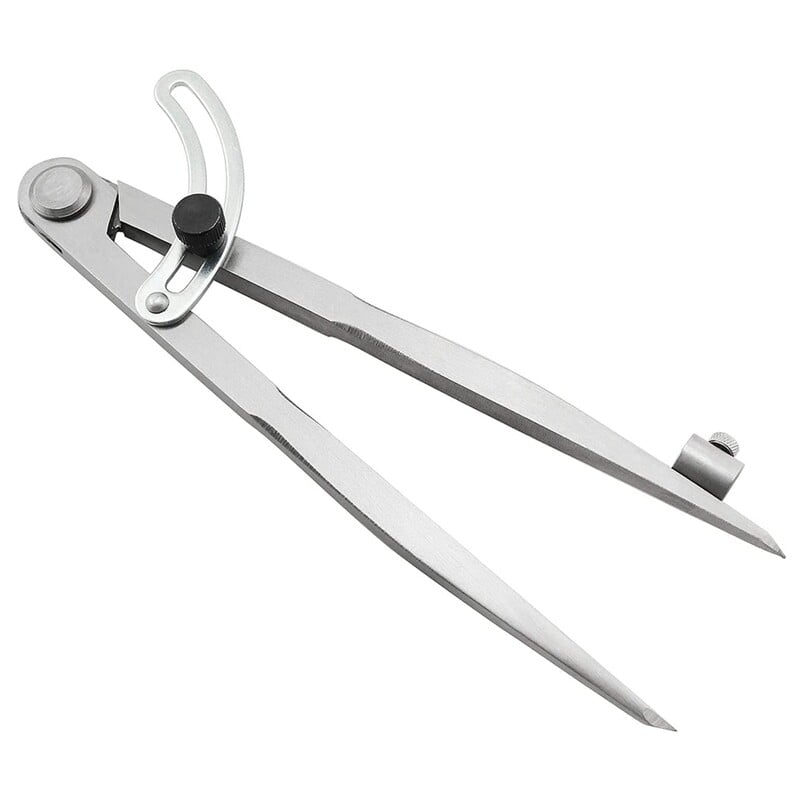 8 collu kompass, 200 mm precīzs spārnu dalītājs, rakstīšanas rīks ar zīmuļa turētāju ģeometrijai, kokam, metālam un ādai