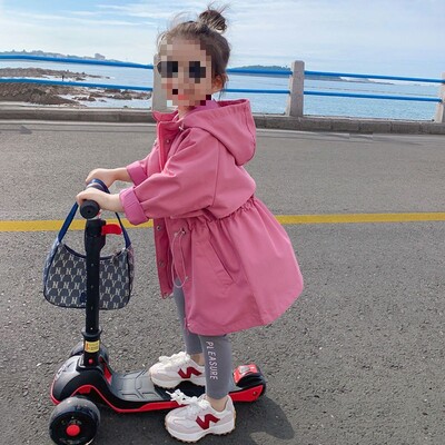 Trench fete primăvară toamnă noua haină coreeană de vânt pentru copii Îmbrăcăminte pentru copii îmbrăcăminte exterioară Soild modă atrăgătoare bumbac