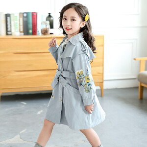 Κοριτσίστικα Ανεμοδράστη Μπουφάν Άνοιξη Φθινόπωρο Νέο Παιδικό Κορεάτικο Κεντημένο Παλτό Trecnh Παιδικό Εξωτερικό Ρούχα με διπλό στήθος Ρ211