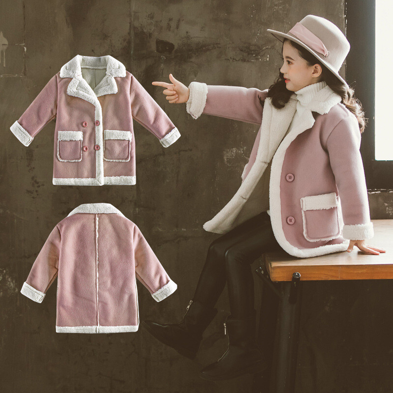 Dugo stilsko zimsko odijelo Dječja jakna Odjeća za djevojčice Tinejdžeri Gornja odjeća za djecu Topli zimski kaput od pliša od flisa za djevojčice