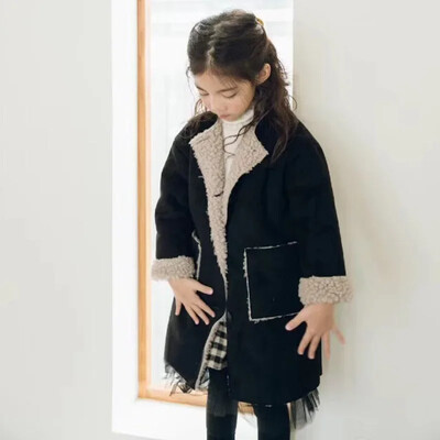 Tüdrukute villasegude mantel Korea talv Tüdruk pikk paks soe jope Lasteriided Mood tihendav mantel Laste ülerõivad