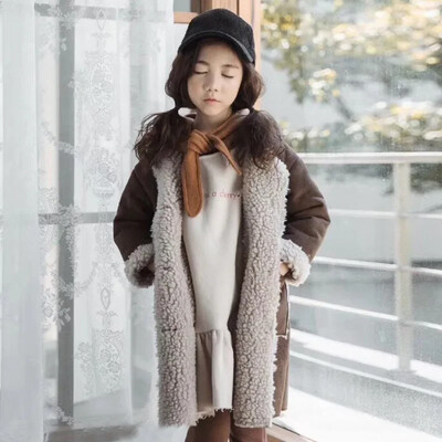 Tüdrukute villasegude mantel Korea talv Tüdruk pikk paks soe jope Lasteriided Mood tihendav mantel Laste ülerõivad