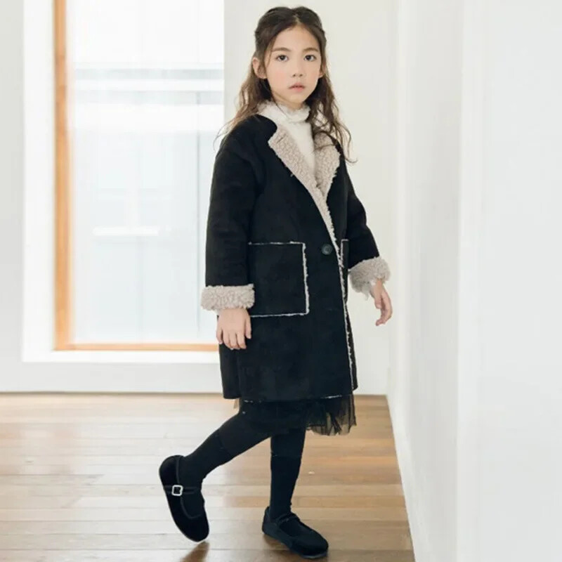 Tüdrukute villasegude mantel Korea talv Tüdruk pikk paks soe jope Lasteriided Mood tihendav mantel Laste ülerõivad