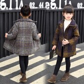 Djevojčice Jesen Zima Trendy Vunena jakna Kaput Dječja gornja odjeća od vune i mješavine Korejski ženski kaput za djecu Princess X237