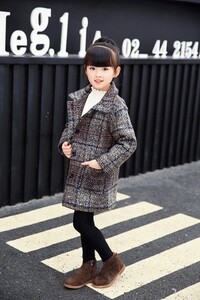 Djevojčice Jesen Zima Trendy Vunena jakna Kaput Dječja gornja odjeća od vune i mješavine Korejski ženski kaput za djecu Princess X237